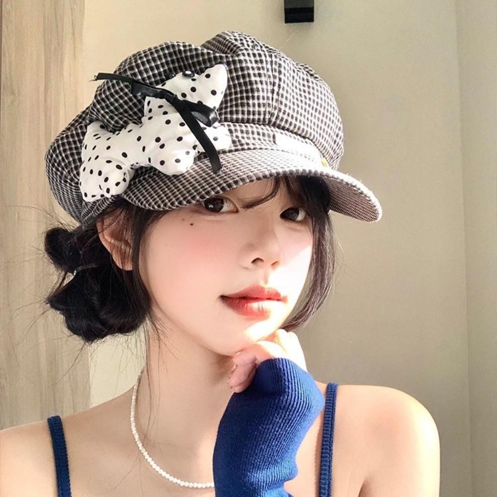 Koreanische Wolken-Baretts Y2k Malermütze Lässige achteckige Kappen Damen