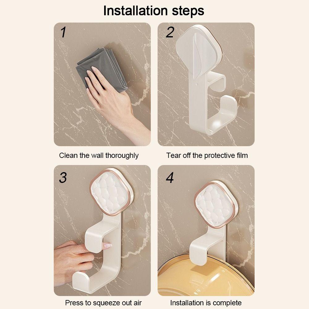 Plastic Basin Storage Rack Adjustable Household Hanging Shelf Durable Washbasin Hook