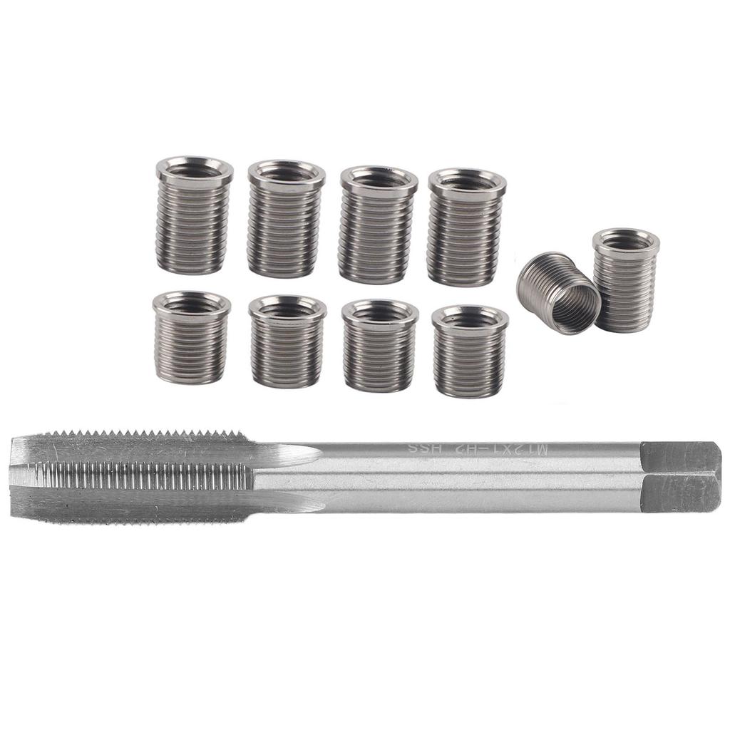 Spark Plug Thread Repair Tool M10x1.0 Bolt + M12x1.0 Tap Auto Accessories Hardware Kit