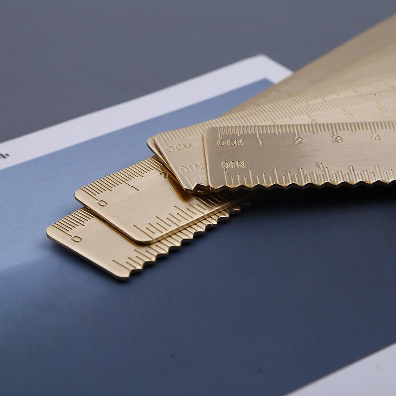 18CM Creative Retro Brass Scale Measuring Tool Ruler Measuring Tool DIY Thick Drawing Copper Ruler Tool Stationery Metal