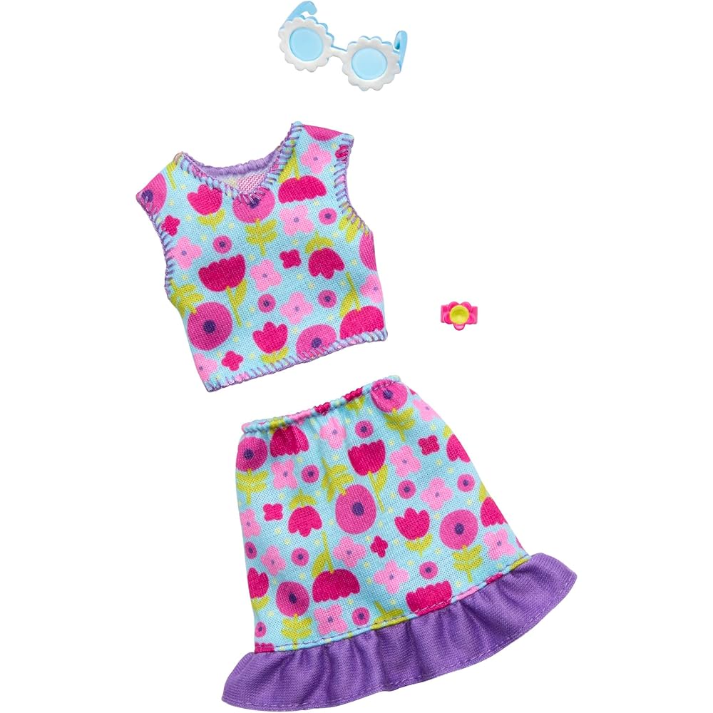 

Barbie Fashion Pack Flower Set Doll Clothes and Accessories for Role Play Pink 3 Years and Up