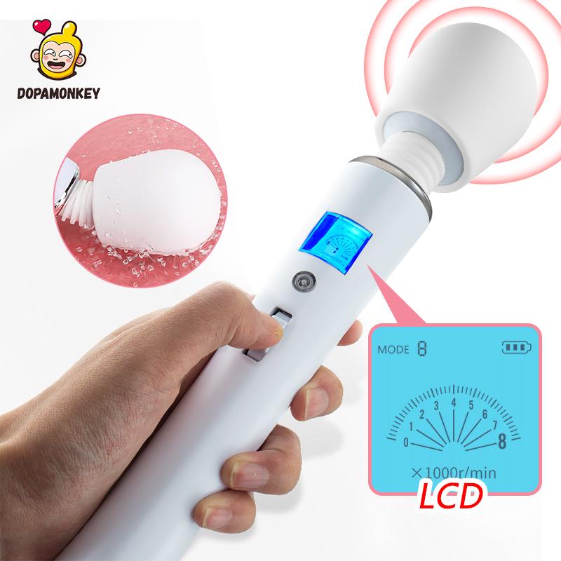 Silicone LCD Big Vibrator AV Magic Wand for Women Clitoris Stimulator Sex Toy for Couples Female Vagina Vibrating Masturbator