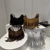 Fringe Bag, Vintage Matte Handbag, Large Capacity, New Design, Fashionable Commuter Crossbody Bag, Casual and Versatile Women's Handbag