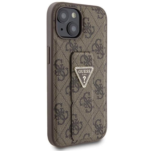 Guess Guhcp15Spgs4Tdw Iphone 15 / 14 / 13 6.1 Brązowy/Brown Hardcase Grip Stand 4G Triangle Strass