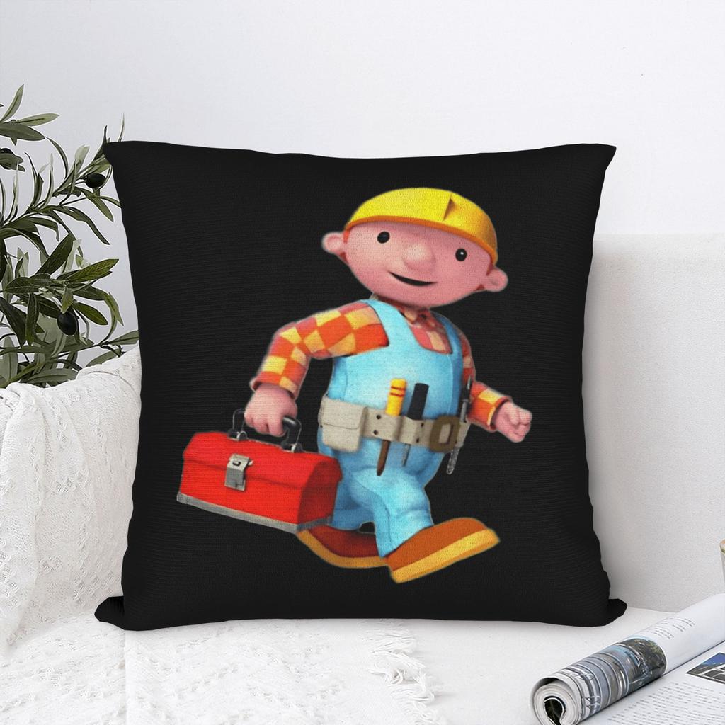 Cartoon B-Bob B-Builder Pillow Case Retro Trendy Pillow Cover Graphic Pillowcases For Sofa Home Decor