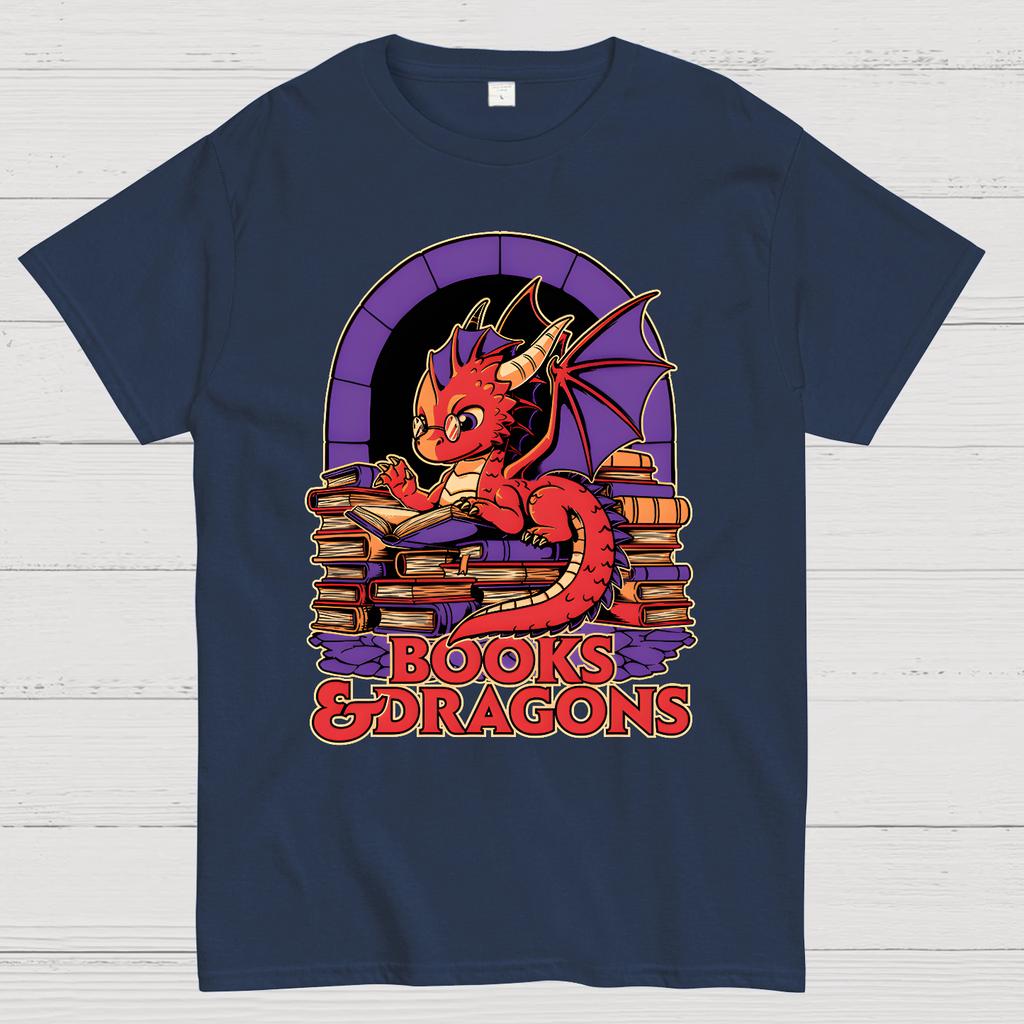 Books and Dragons Cotton Summer Casual Cool Loose T-Shirt