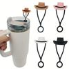 Silicone Cowboy Hat Straw Covers Caps Compatible With Stanleys Cup 30 40 Oz Tumbler Cute Protector Cap Mug Straw Tip Decoration