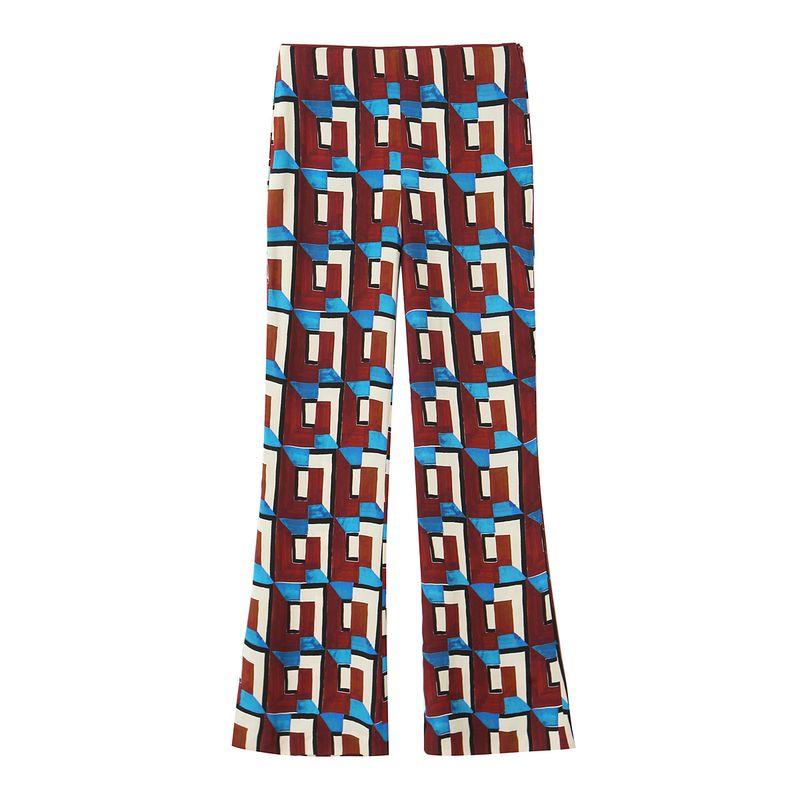 

Kaslead Новое поступление Женская одежда Модный стиль Принт Длинная рубашка Брюки клеш 2543094 2541090 020 Pants L