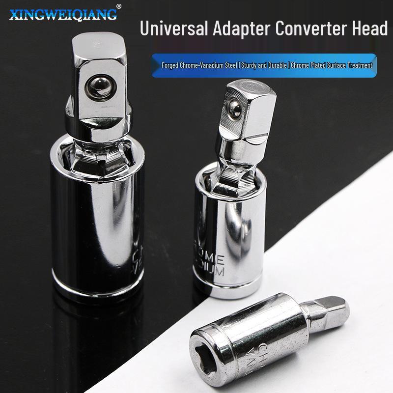 Silver Swivel Socket Adapter 360° Joint 1/4, 3/8, 1/2