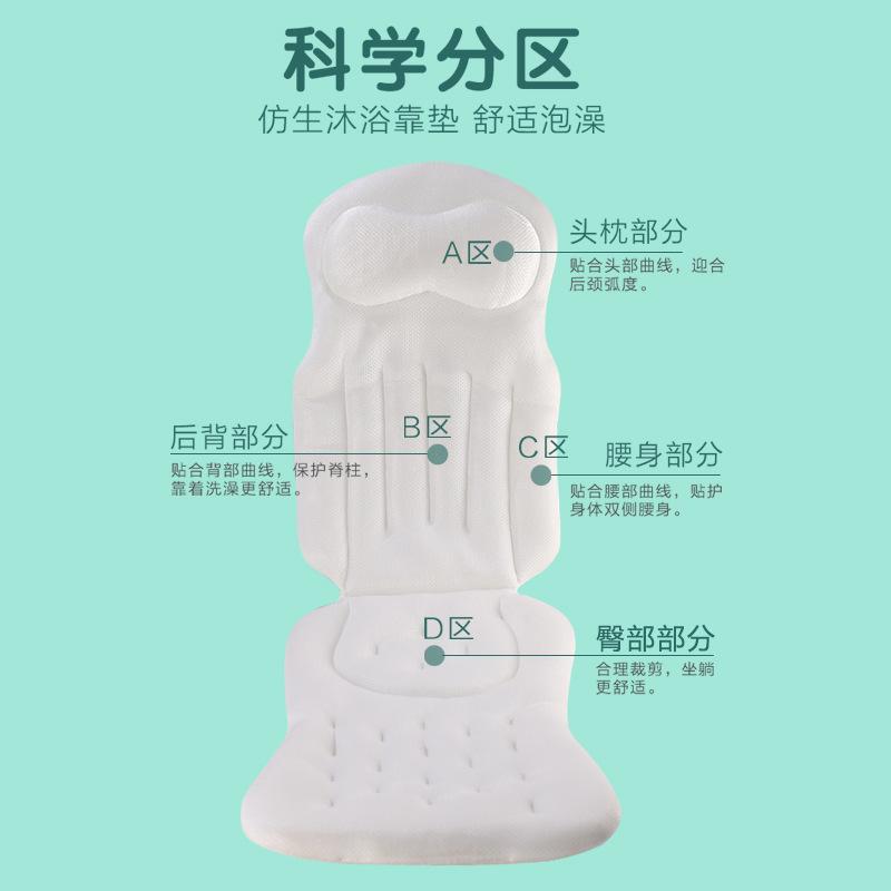Adult Full Body Bath Cushion 4D Mesh Mat Machine Washable White