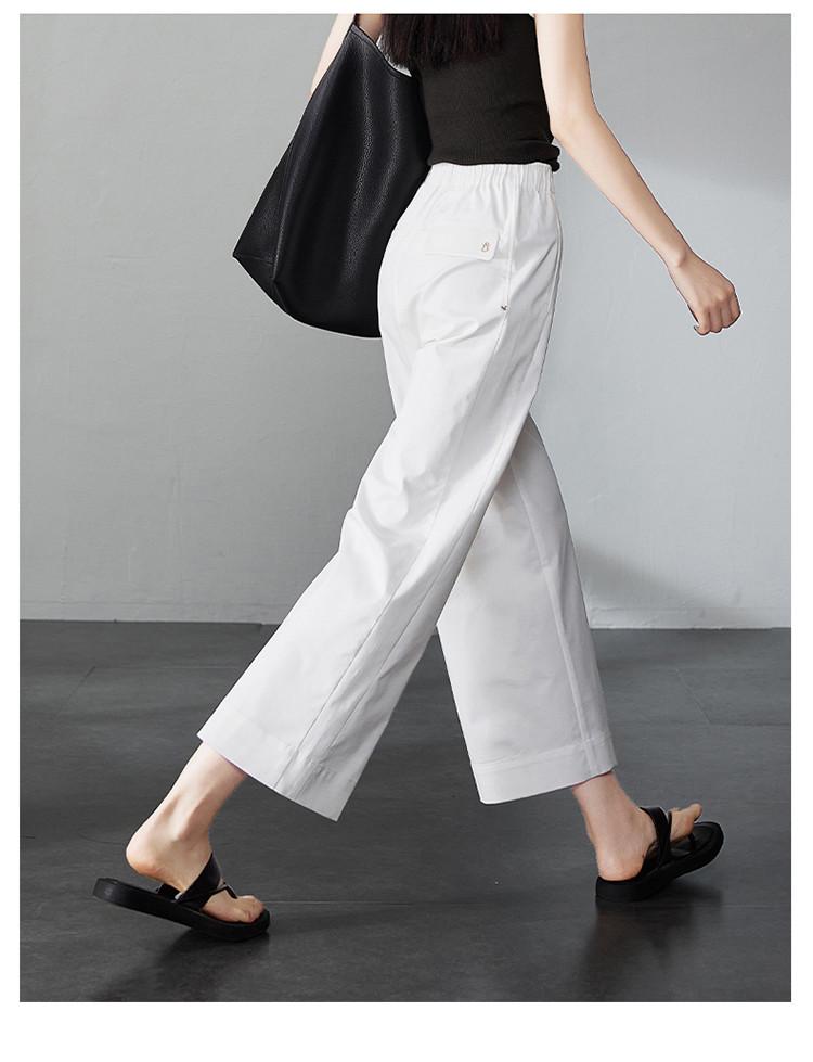 Summer Thin Wide Leg Pants for Women 2025, Fashionable, Loose and Versatile, Slimming and Elastic Waisted Casual Cropped Pants