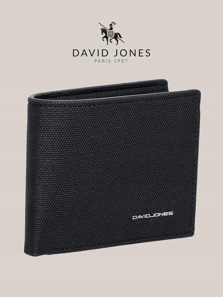 David Jones Men's Slim Wallet, Eco-leather, Black
