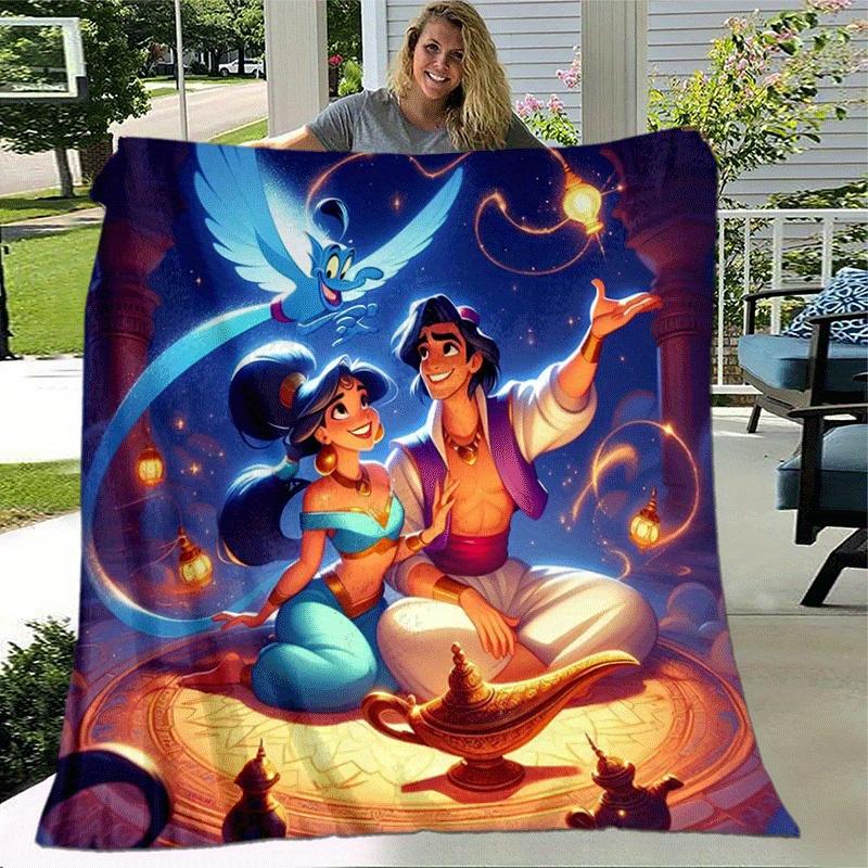1pc Aladdin Printing Blanket - Soft, All-Season Throw for Office Blanket, | Personalized Gift with Adorable Cartoon Design