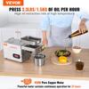 Electric Oil Press Machine, 850W Stainless Steel Oil Extractor Machine, 0-300℃ / 32 - 572 ℉ Adjustable Temperature, Hot Press Oil Expeller for
