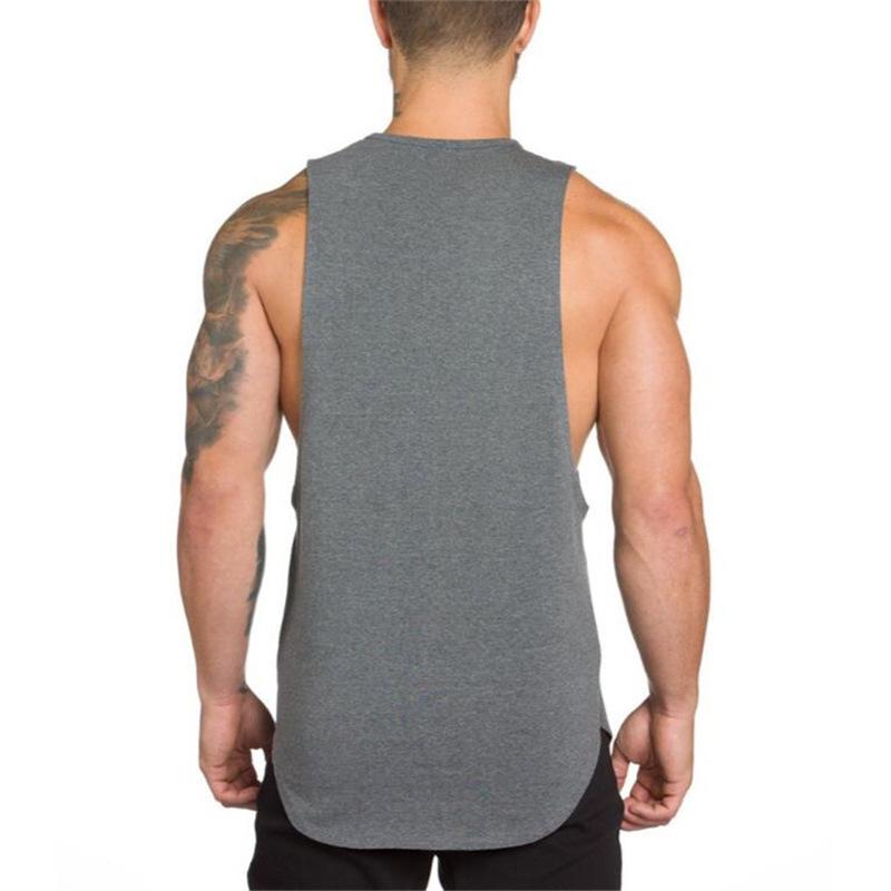 New Sports Vest Men'S Loose Summer Pure Cotton Fitness And Bodybuilding Quick Drying Sleeveless Shoulder White Base Shirt Sleeveless T-Shirt