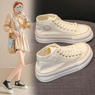 Women's Canvas Shoes High Top Comfortable Casual Shoes for Women 2024 Platform Versatile Sneakers Personalized Skate Footwear