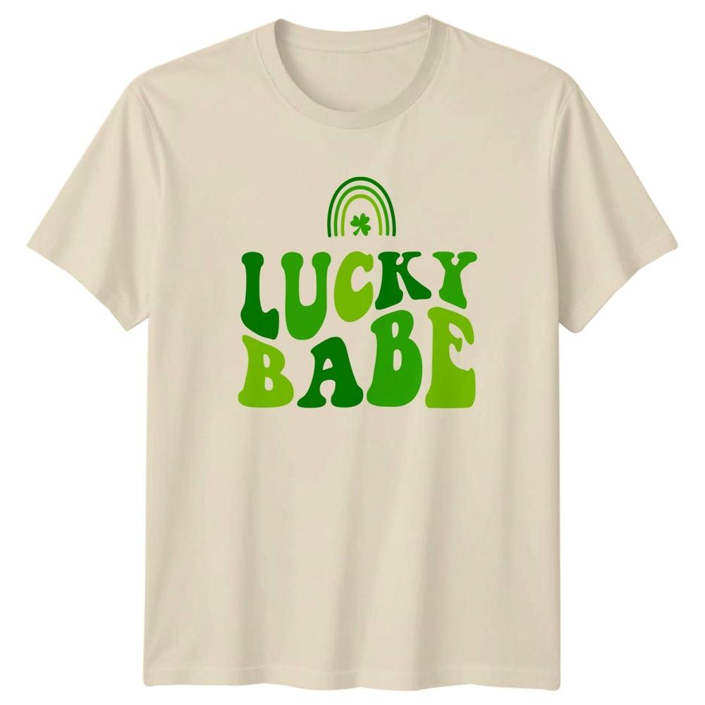 Lucky Babe Unisexs TShirt Groovy Retro St Patricks Day Gift For Her