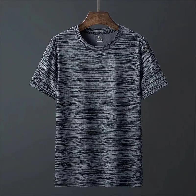 Men's Quick-Dry Breathable Fitness T-Shirt - Summer Lightweight, Elastic, Sweat-Absorbent, Short-Sleeved Running Shirt