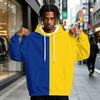 Men's Colorblock Print Pullover Hoodie with and Pocket, Casual Athletic Sweatshirt