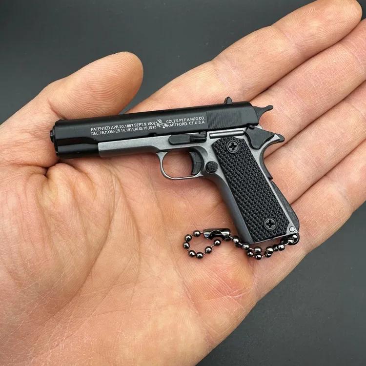 1:3 Metal M1911 Toy Gun Detachable Model Alloy Keychain Look Real Collection Pubg Prop Fidgets Toy Birthday Gift For Boys
