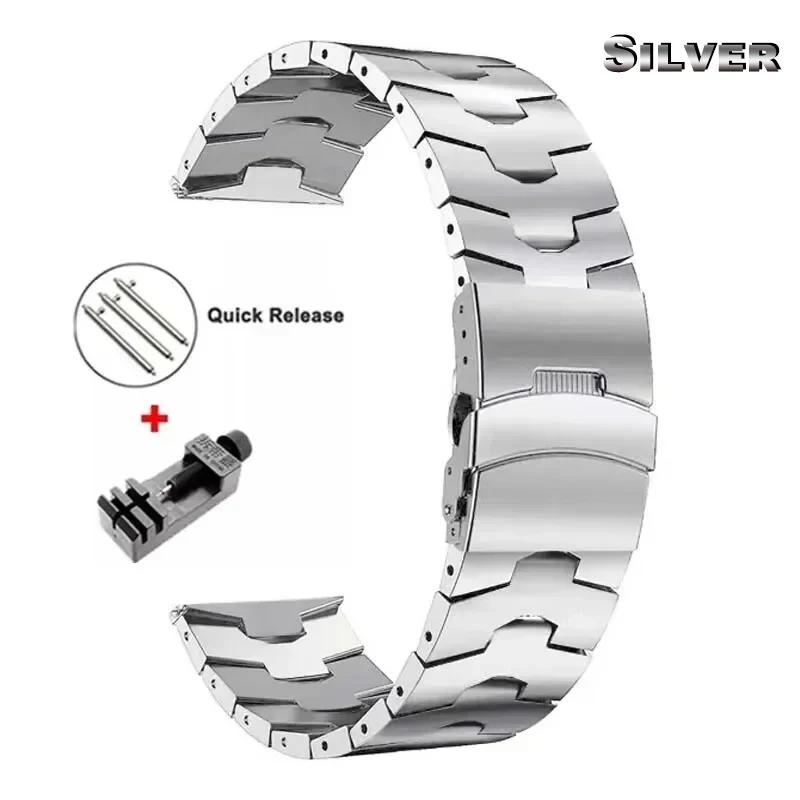 22mm Luxury Titanium Strap For Huawei Watch5/GT5Pro GT4/4Pro 46 Band For Samsung Watch 46mm 3 45mm Bracelet For Amazfit GTR 47mm