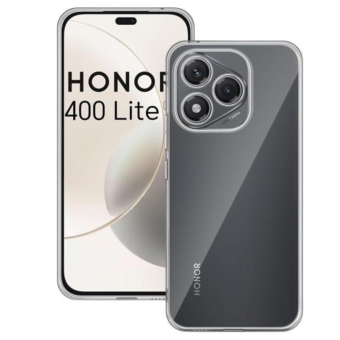 Coque et tour de cou pour Honor 400 LITE - TPU Souple Transparent Cordon Noir réglable Phonillico®