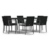 VidaXL Ensemble à manger de jardin 7 pcs coussins résine tressée acier 3186951