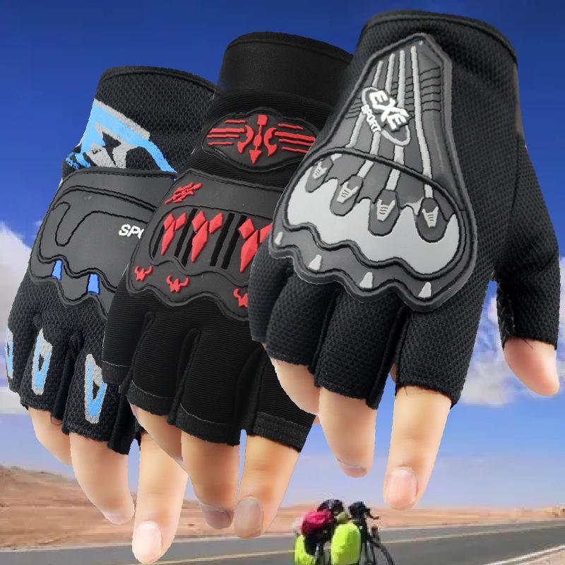 

Cycling half-finger gloves men s spring and summer touch screen wear-resistant outdoor mountaineering non-slip average size
