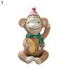 Cartoon Monkey Santa Elk Resin Ornament Figure Christmas Decoration Kids Toy