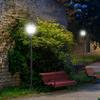 Solar LED Garden Lantern, Plastic, 177 cm High, 30/60 Lumens, for Garden, Balcony, Black