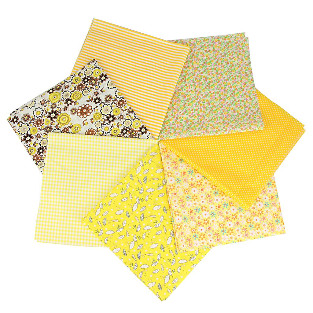 7PCS 25 X 25CM Squares Cotton Craft Fabric Cloths for DIY Bundle Patchwork Quilting Sewing Scrapbooking Artcraft