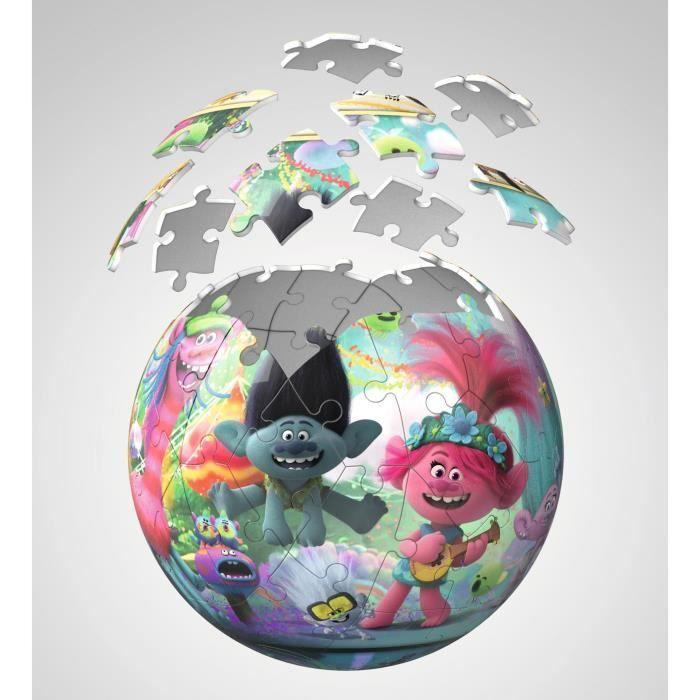 Puzzle 3D rond Les Trolls - Ravensburger - 72 pièces numérotées