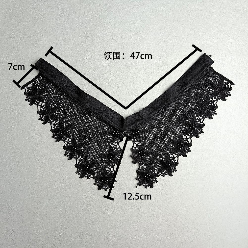 Outer Front Button-Up Shirt Collar Korean Version White Shirt Collar Versatile Hollow Lace Collar Fake Collar Niche Decorative Collar