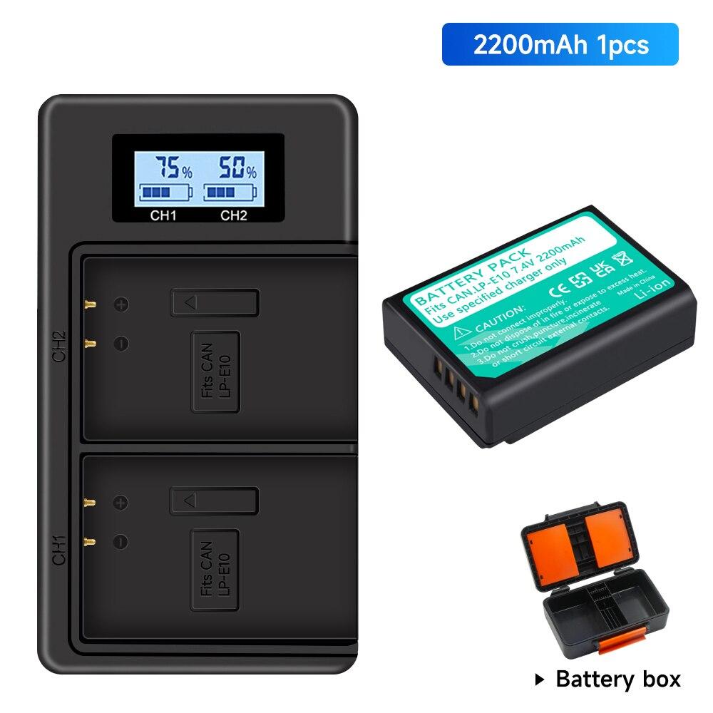 PALO LP-E10  Camera Battery +Battery Box For Canon EOS 1100D 1200D 1300D 1500D 2000D 3000D 4000D KISS X50 X70 X80 Rebel T3 T5 T6