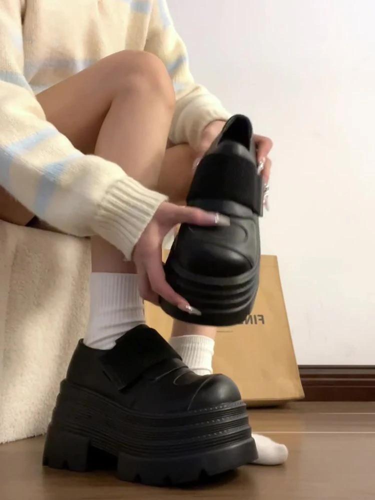 Fashion Round Toe Party Black Platform Ladies Pumps Punk With Discount On Offer Lastest Chic Point Elegant Y2k Summer 2025 Women's Shoes