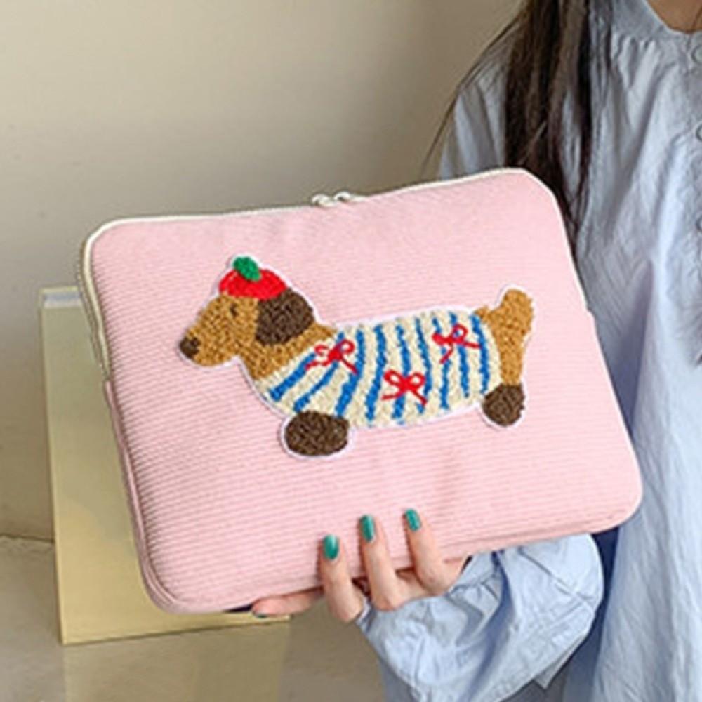 Sweet Tablet Sleeve Bag Cartoon Dog Girl Computer Bag Laptop Sleeve Bag  File Package