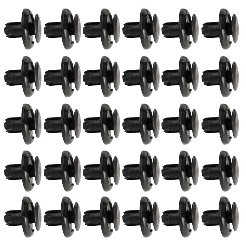30 Pcs Black Plastic Rivet Style Body Trim Panel Retainer Clips Universal Application