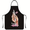 Waterproof Sleeveless Apron With Unique Print For Barbecuing And Creative Styling
