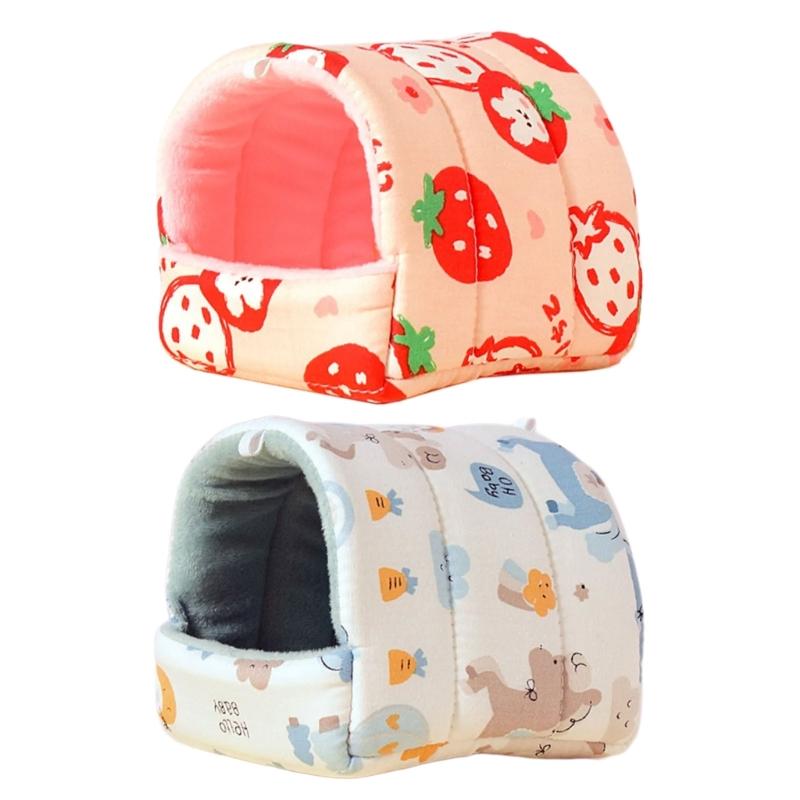 Hamster Habitat Shelter Rabbits Toy Soft Bed House for Hamster for Guinea Pigs, Gerbils Molar Toy Bed