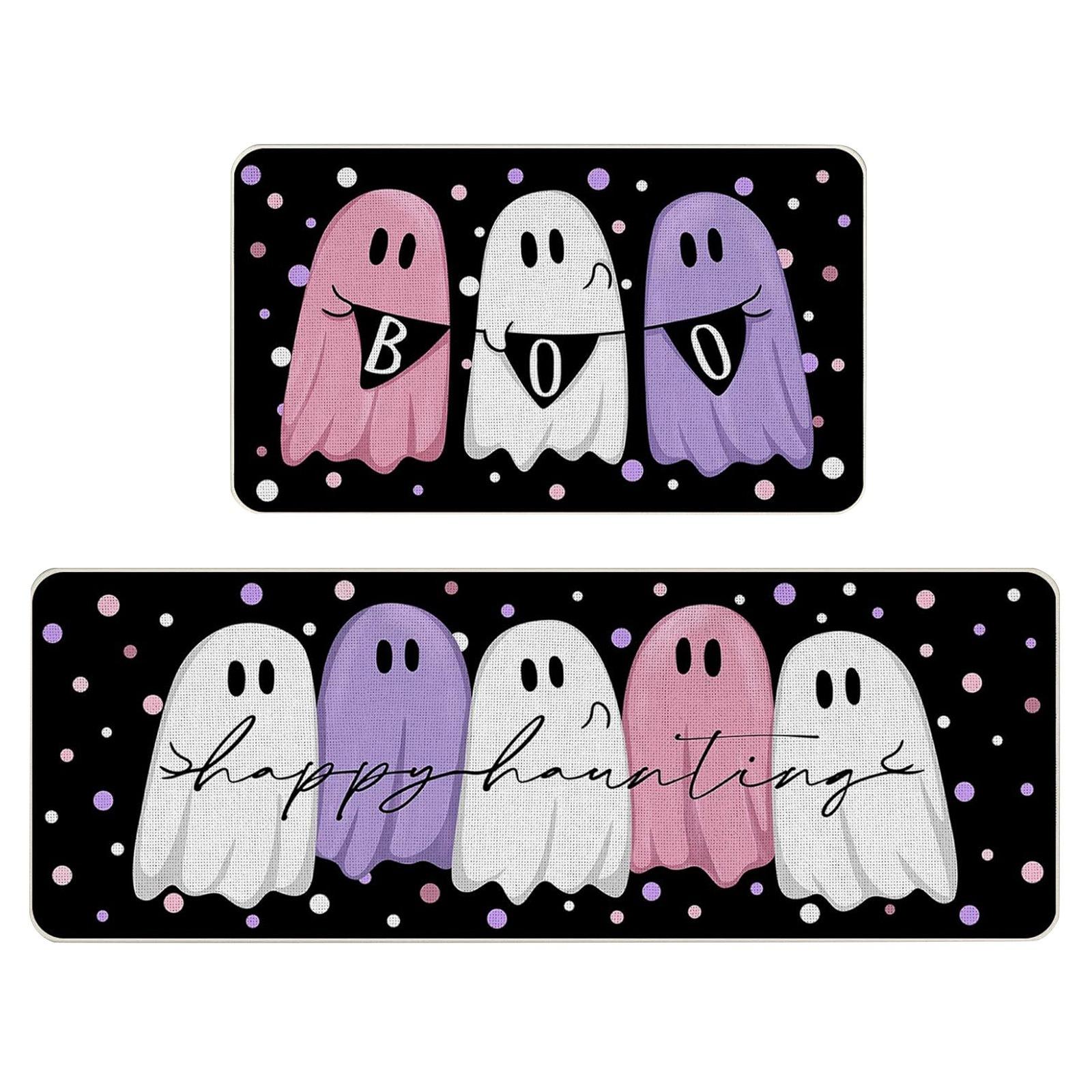 

Хэллоуин Призраки И Ужас Горошек Кухонный Коврик Набор из 2 Штук, Забавные Кухонные Коврики, Подходят для Домашнего Использования S чёрный