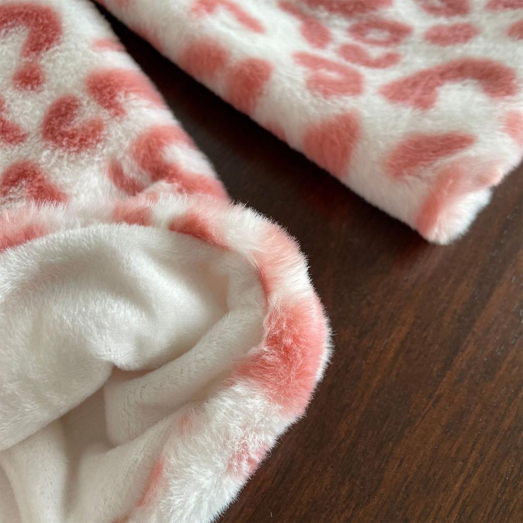 Trendy Plush Leg Warmers for Women Aesthetic Leopard Colorful Furry Boot Cuffs Leg Gaiters Sleeve Footless Long Socks