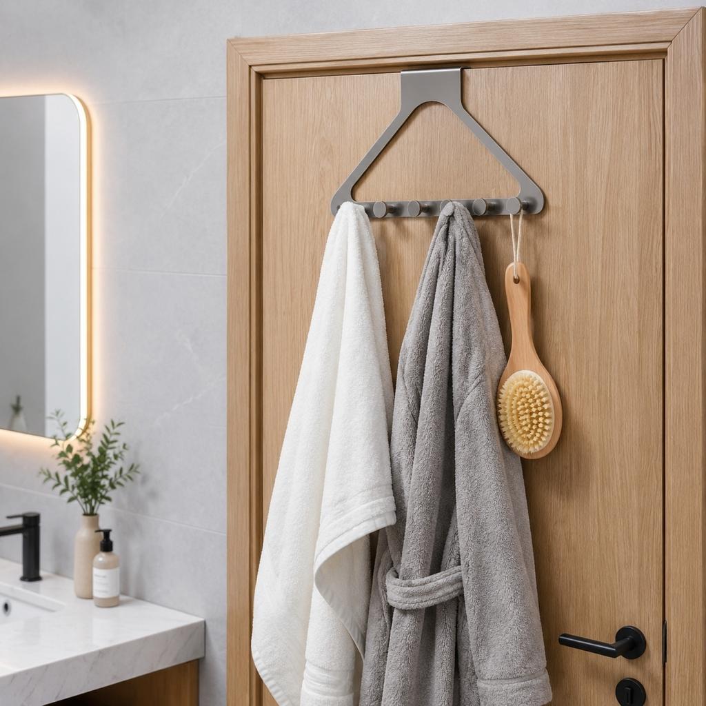 Over Door Hanger Clothes Rack - Hanging for Coats, Hats, Scarves, Towels, Saving Hook Rack for Bedroom, Bathroom