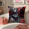 Game Genshin Arlecchino Cushion Cover Pillowcase Short Plush Invisible Zipper Room Sofa Cushion Cover