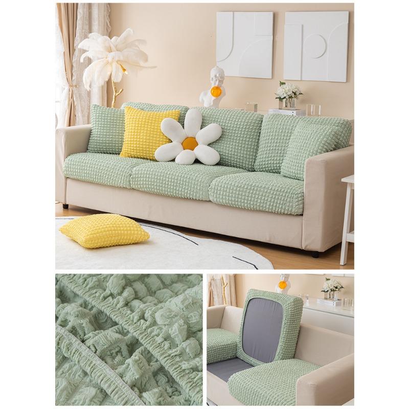 Seersucker New Sofa Cover Fully Inclusive Elastic Back Cover Sofa Cushion Four Seasons Three Positions