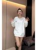 2024 Autumn/Winter Women's Cozy Velvet Puppy Print Sweatshirt - Round Neck, Loose Fit, Versatile Style