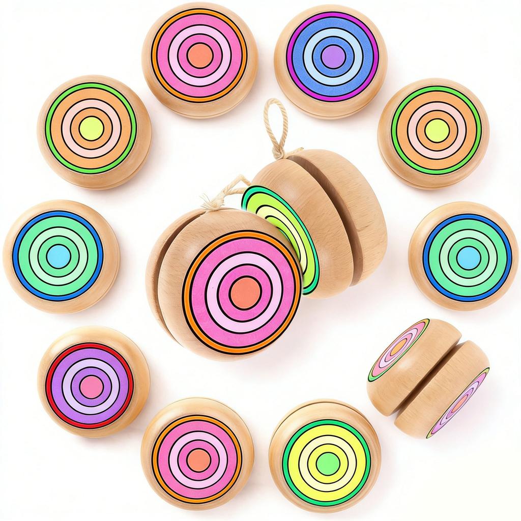 1PC Handcrafted Wooden Yoyo - Circular Exercise Toy with DIY Paintable Design, Perfect for Party Games, Adult ZSY
