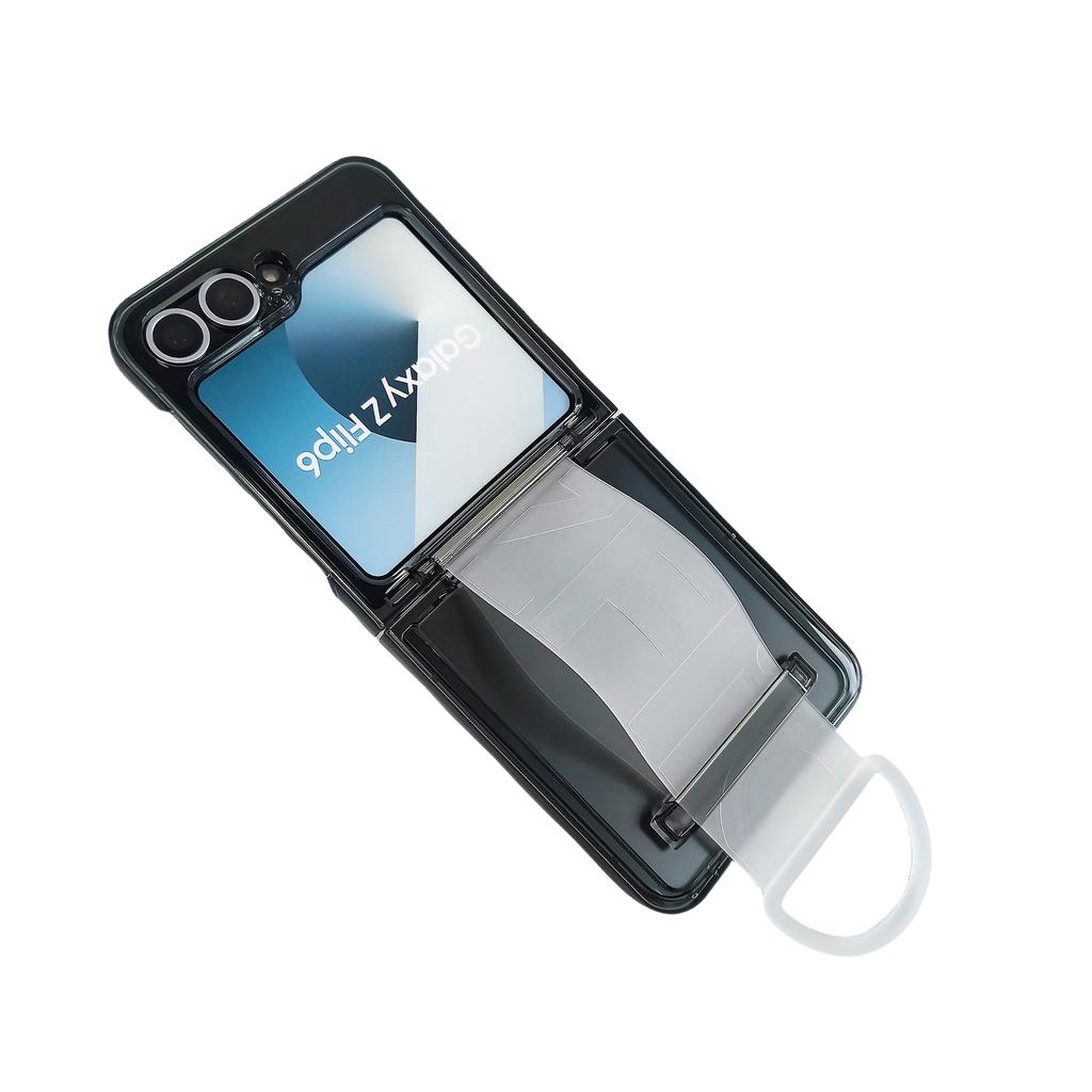 Suitable for Samsung Galaxy Z FLIP6 Mobile Phone Case Folding Card Bag Wristband Ring Transparent Dustproof Tup Jacket
