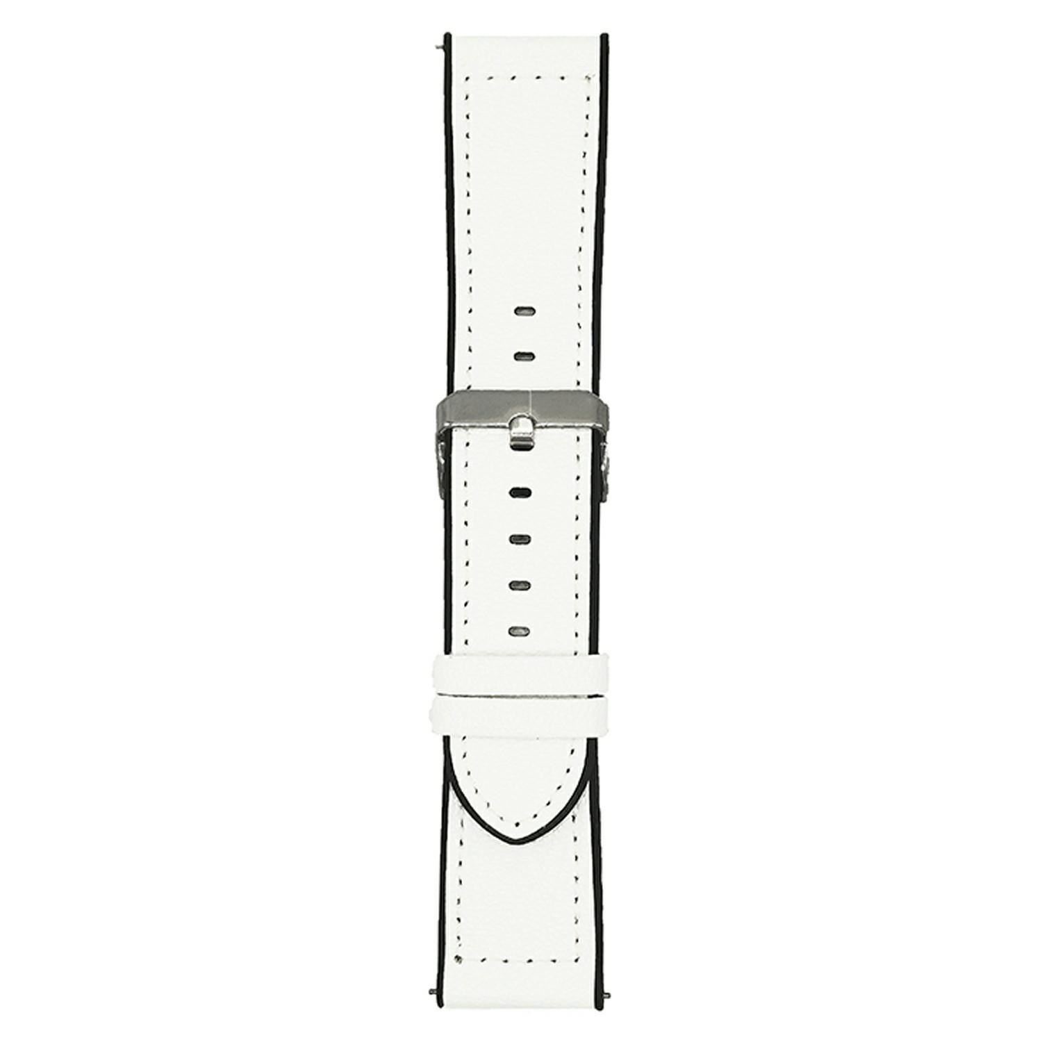 

18mm Universal Watch Band For Huawei Watch GT 5 41mm Silicone Leather Coated Wrist Strap White