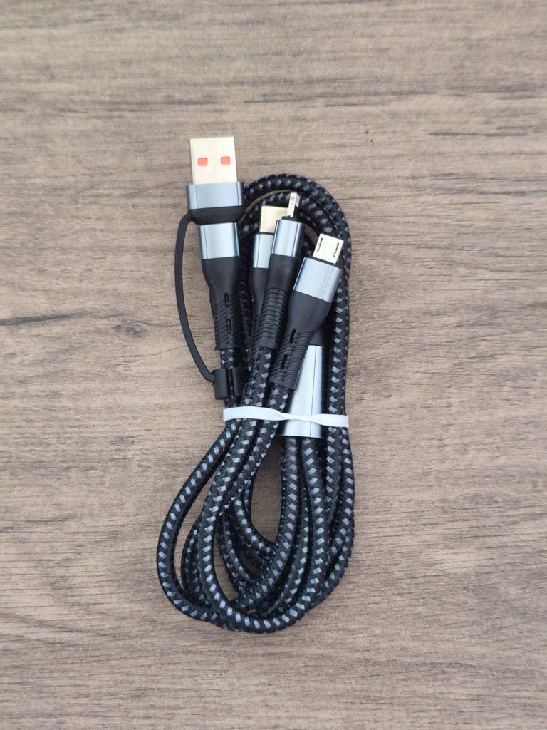 100W Fast Charging 3-in-1 Data Cable for Apple, Type-C, and Huawei Devices