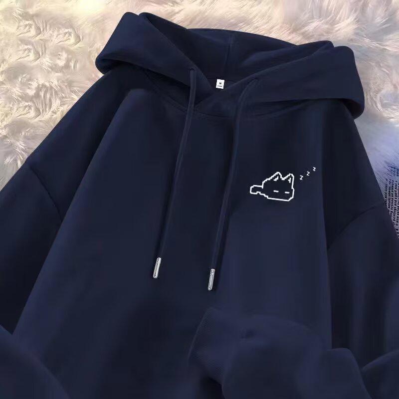 American Men's Plus Velvet Hooded Sweatshirt - Autumn/Winter Trendy Loose Casual Outerwear